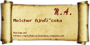 Melcher Ajnácska névjegykártya